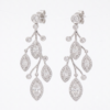 Platinum Marquise and Round Diamond Sparkling Dewdrop Drop Earrings_1