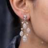 Platinum Marquise and Round Diamond Sparkling Dewdrop Drop Earrings_2
