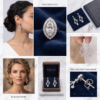 Platinum Marquise and Round Diamond Sparkling Dewdrop Drop Earrings_3