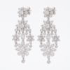 Platinum Oval, Pear, Marquise and Round Diamond Floral Cascade Drop Earrings_1