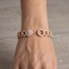 Rose gold Pavé Round Diamond Open Link Cuff Bracelet_2