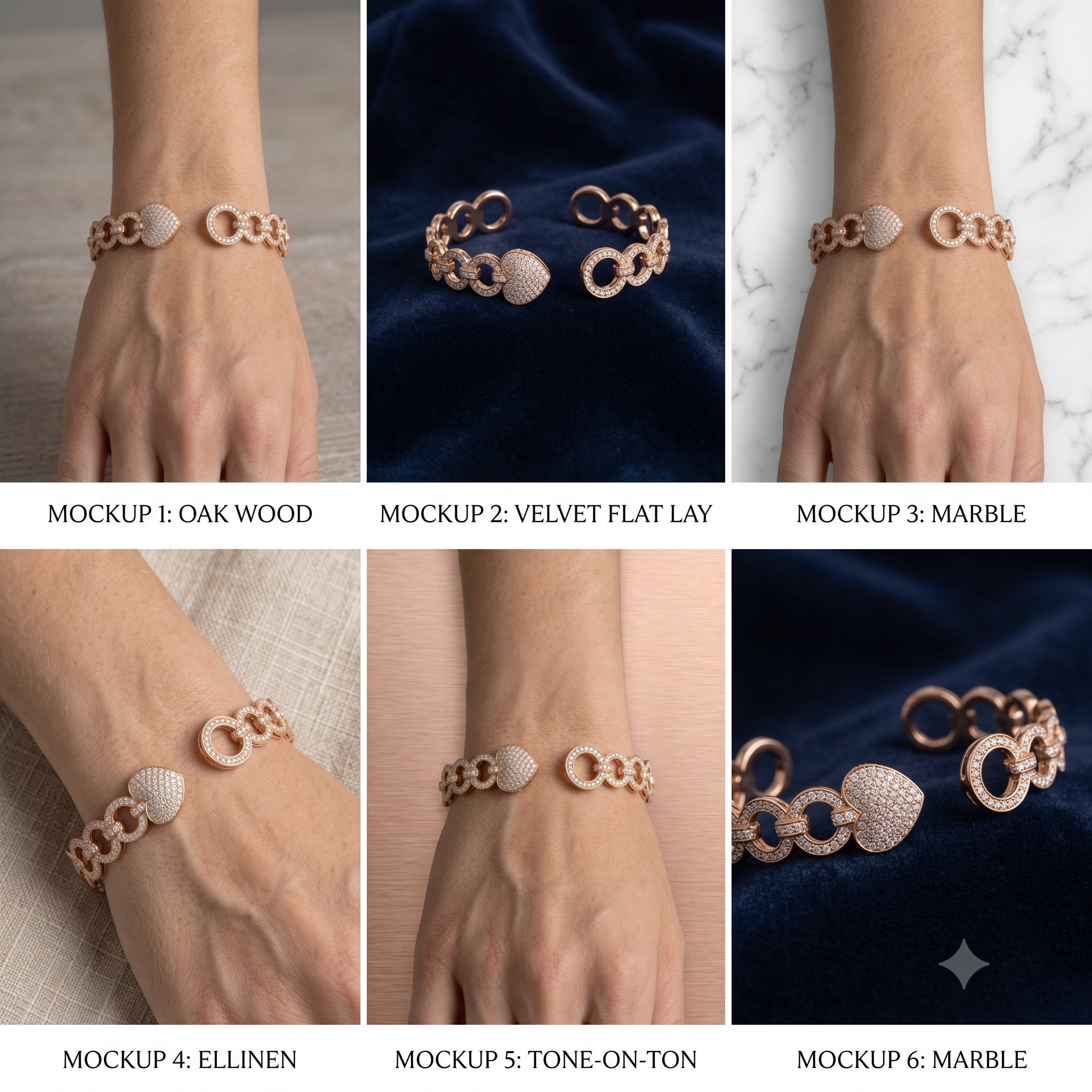 Rose gold Pavé Round Diamond Open Link Cuff Bracelet_3