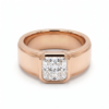Rose gold Radiant Diamond Bezel Set Mens Ring_1