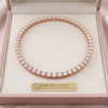 Rose gold Round Brilliant Diamond Tennis Necklace with Prong Setting_2