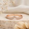 Rose gold Round Diamond Channel-Set Chevron Band_2