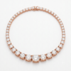 Rose gold Round Diamond Tennis Necklace with Graduated Prong Setting_1
