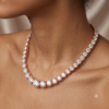 Rose gold Round Diamond Tennis Necklace with Graduated Prong Setting_2