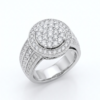 Round Diamond Cluster Halo Mens Ring_1