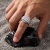 Round Diamond Cluster Halo Mens Ring_2