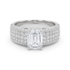 White gold Emerald Cut Diamond Radiant Pavé Mens Ring_1