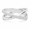 White gold Round Diamond Prong-Set Crossover Band_1