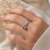 White gold Round Diamond Prong-Set Crossover Band_3
